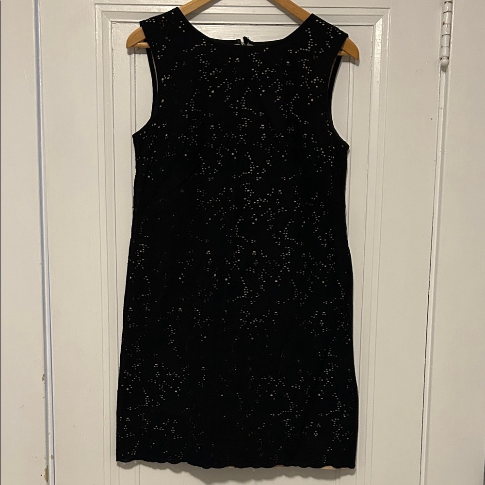LOFT Black Eyelet Mini Dress